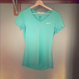 Teal Nike Pro shortsleeved top